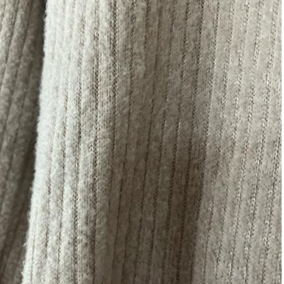 Tan Fleecy Long Sleeve Cropped Top - Picture 2 of 4